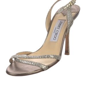 Jimmy Choo Glittering Gold Strappy Heels